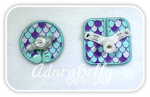 Mermaid Scales - Gtube Tubie Cover & Trach Pads - Matched Set!